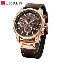 Curren Fashion Date Quartz Men de surveillance Top Brand Luxury Male Clock Chronograph Sport Mens Wrist Watch Hodinky Relogie Masculino 240414