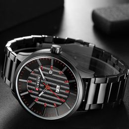 CURREN Mode Quartz Mannen Horloges Roestvrij Stalen Band Horloges Casual Kalender Man Horloge Mannelijke Business Relogio Masculino292W