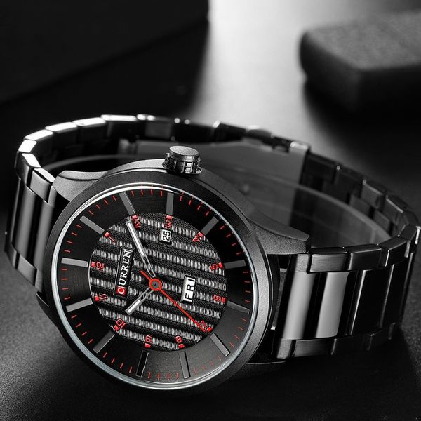 Curren Fashion Quartz Men sur les montres de bracelet en acier inoxydable Calendrier décontracté Man Watch Male Business Relogio masculino261z