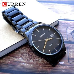 Curren Fashion Simple Men Kijk Slim Steel Strap Waterdichte horloge voor mannen Quartz Business Watch Clock 8106 Relogio Masculino 220530