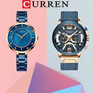 Curren mode horloge mannen vrouwen polshorloge met roestvrijstalen casual jurk quartz klok matching verkoop paar horloge Q0524