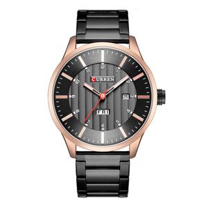 Curren Karien 8316 bracelet en acier mode noir montre pour hommes d'affaires haut de gamme simple tendance