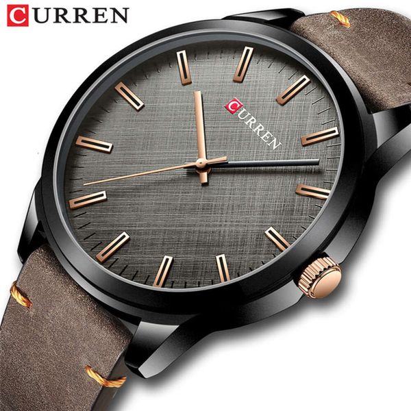 Curren/karien 8386 montre de ceinture d'affaires à quartz pour hommes avec motif en tissu simple et cadran personnalisé