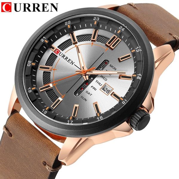 CURREN luxe décontracté hommes montres militaire sport Montre analogique Quartz montre-bracelet affichage calendrier Relogio Masculino Montre Homme256D