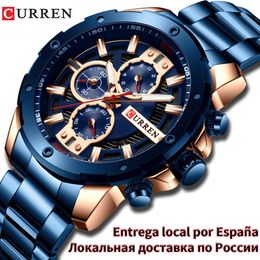 CURREN montre-bracelet à Quartz de luxe hommes montres de Sport Relogio Masculino 8336 bracelet en acier inoxydable chronographe horloge mâle étanche 242W