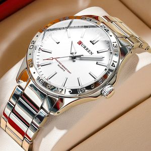 Curren Men Fashion Ultra Thin Watchs Simple Business Quartz en acier inoxydable Watch Casual for Man Regio masculino 240428