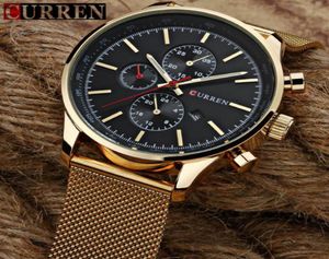 Curren Men Gold Quartz Watches Men Fashion Casual Top Brand Muñeco de muñeca Reloj Masculino Roloj Roloj Hombre 82271516770134