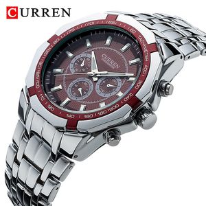 Curren Men Luxury Brand Militaire Sport Heren horloges Full Steel Quartz Clock Heren Waterdichte zakelijke horloge Relogio Masculino 220329