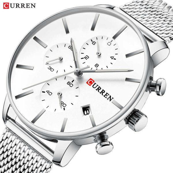 Curren Hommes Business de luxe Quartz Montre militaire Mode Steel En Acier Inoxydable Montres Montres Horloge Date Relogio Dropshipping Q0524
