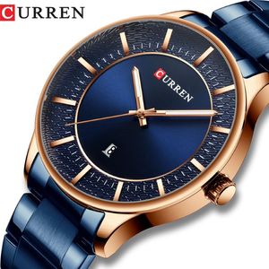 CURREN hommes montre en acier inoxydable chic affaires montres mâle automatique Date horloge 2019 mode Quartz montre-bracelet Relogio masculino307m