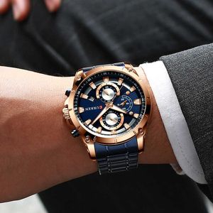 Curren heren horloges luxe merk chronograaf mannelijke polshorloge kwarts waterdichte grote duiker horloge mannen goud relogio masculino 210527
