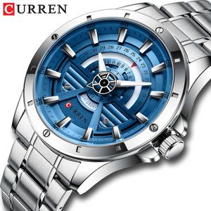 Curren Men Horloges Luxe Merk Unieke Business Horloge Mannen Waterdichte Roestvrijstalen Mannen Polshorloges Relogio Masculino 210527