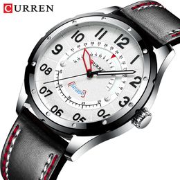 Relojes CURREN para hombre, relojes de cuero de marca de lujo para hombre, reloj de pulsera de cuarzo informal para hombre, reloj Masculino de negocios