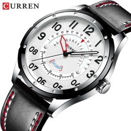 CURREN montres pour hommes haut de gamme marque hommes montres en cuir montre-bracelet à quartz décontractée pour hommes Relogio Masculino horloge mâle Business259x