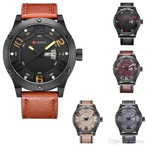 Curren New Fashion Casual Quartz Bekijk mannen Topmerk Luxe lederen band Analog Sports Militaire week Datum Polshorloge Relogio MAS2879