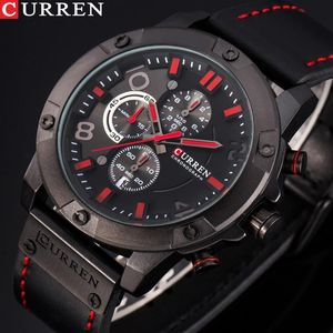 CURREN Novo Relógio Masculino Moda Casual Cronógrafo Quartzo Relógio de Pulso Pulseira de Couro Data Masculino Relógio Relogio masculino339s