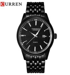 Curren New Watches Fashion Simple Style Calendar Casual Business Men Polshorwatch Full Steel Quartz Male klok Waterdichte Watch6998678