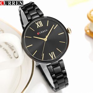 Curren Top Brand Fashion Ladies Relojes Mujeres Lujo Acero inoxidable Reloj de pulsera Mujer Dial Reloj Relogio Feminino Regalo 210517