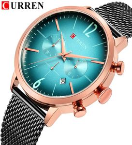 Curren Top Brand Mens Sport Watches Creative Design Chronograph Quartz Quartz Wristwatch Band Steel Date Horloge Relogio Masculino Reloj5866689