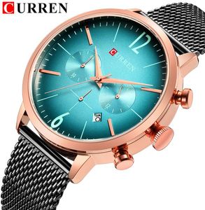Curren Top Brand Mens Sport Watches Creative Design Chronograph Quartz PolsWatch Steel Band Date Clock Relogio Masculino ReloJ7298780