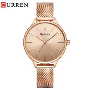 CURREN horloge Mode Eenvoudige Stijl Nieuwe Dames Armband Horloges Vrouwen Jurk Horloge Quartz Vrouwelijke Klok Geschenken relogios femini155l