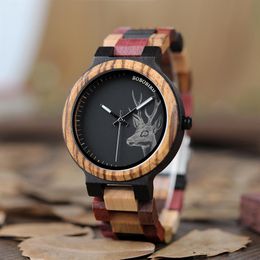 Curren Watch Wood Men Elk Analog Japan Quartz Luxury Luxury Mentes pour hommes beaux cadeaux Drop OEM227S