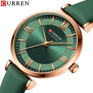 Curren Watche's Quartz Lederen WRSitwatches Modieuze Klassieke Klok Montre Femme 210616