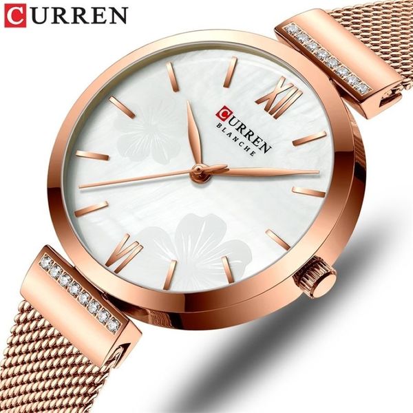 CURREN montres femmes Simple mode montre à Quartz dames montre-Bracelet Bracelet à breloques en acier inoxydable horloge relogios feminino 2237b