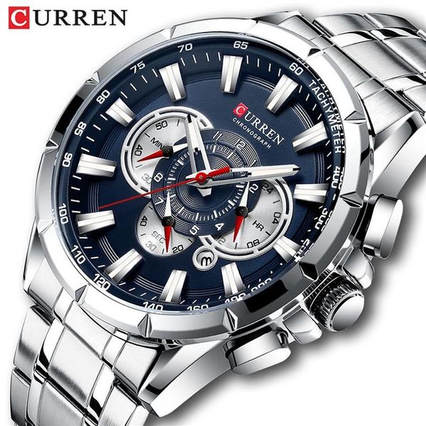 CURREN Polshorloge Mannen Waterdichte Chronograaf Militaire Leger Roestvrij Staal Mannelijke Klok Topmerk Luxe Man Sport Horloges 8363 220253x