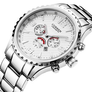 CURREN8056 mode vente chaude Karien bracelet en acier mouvement à Quartz classique décontracté montre pour hommes