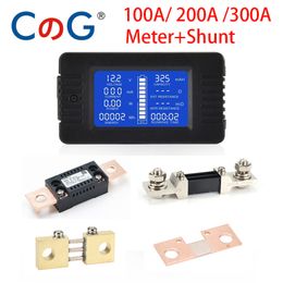 Compteurs de courant 10A 50A 100A 200A 300A Compteur numérique DC 0-200V 9 en 1 Voltmètre Ampèremètre LCD Tension CC Courant Puissance Détecteur d'énergie Amper Shunt 230825
