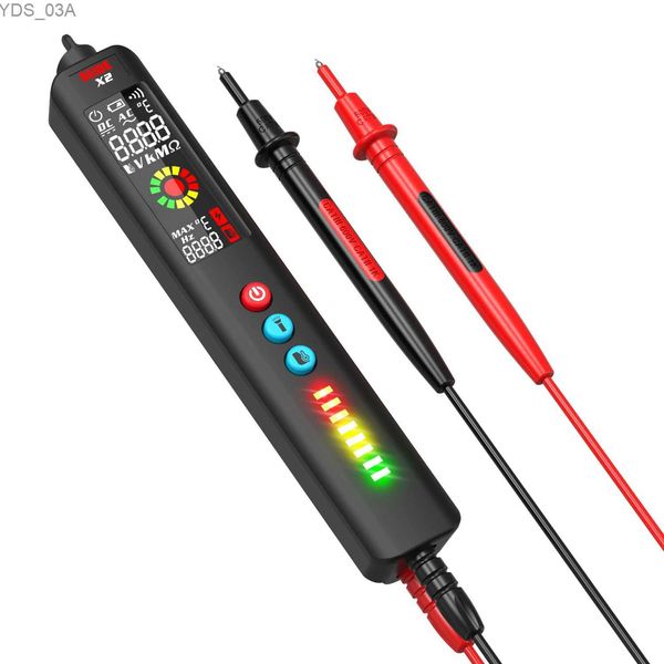 Compteurs de courant Testeur de détecteur de tension 3 en 1 X2 Multimètre intelligent Thermomètre infrarouge sans contact Affichage EBTN Fil sous tension Crayon de test NCV 240320