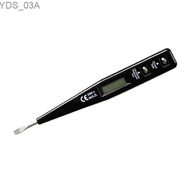 Medidores de corriente Lápiz de prueba digital Destornillador Sonda Probador de voltaje de luz Detector AC/DC 12-220 V Pluma de prueba eléctrica Voltímetro Negro 240320