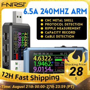 Current Meters FNIRSI-FNB48P Ammeter Voltmeter USB Tester TYPE-C Fast Charge Detection Trigger Capacity Ripple Measurement with CNC Metal Shell 230825