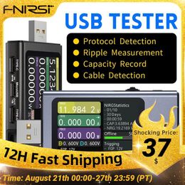 Courantomètres FNIRSI-FNB58 Voltmètre numérique Ampèremètre Testeur USB TYPE-C Détection de charge rapide Mesure de capacité de déclenchement Mesure d'ondulation 230825