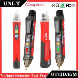 Medidores de corriente UNI-T UT12D UT12E UT12M Detector de voltaje sin contacto Pluma Modo dual alto y bajo 1000V Lápiz eléctrico Volt Tester 240320