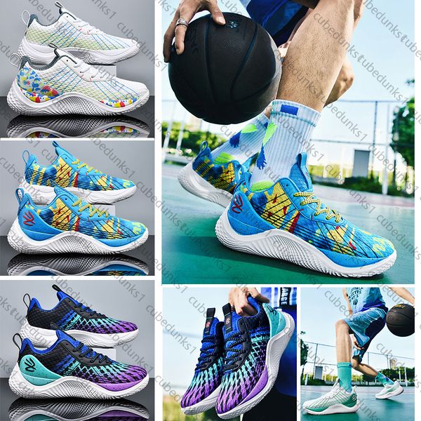 Curry 10th Generation Basketball Mens Designer Low Cut Candy Candy Northern Lights Chaussage de compétition absorbant les choc