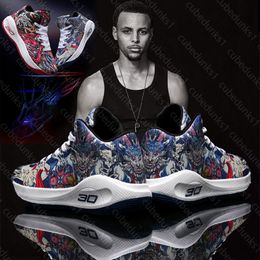 Curry 7e generatie basketbalschoenontwerper High Top Nieuwe ademende student sportschoenen curry 6e generatie mandarijn eend dubbele kleur graffiti sneakers 36-45