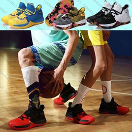 Curry 8e generatie praktische basketbalschoenen Outdoor Professional sneakers Student Shock Absorptie Warriors Blue Yellow Color Training Field Boots 36-45