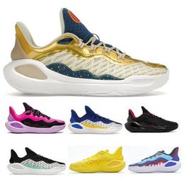 Curry11 Basketball Shoes Man Future Flow 11 Dub Nation Girl Dad Dad Champions Mindset Domaine Yellow 2024 MENS TRALER