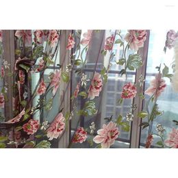 Rideau 1 panneau feuilles pure Tulle fenêtre Voile drapé cantonnière draperie salon balcon décoration tissu
