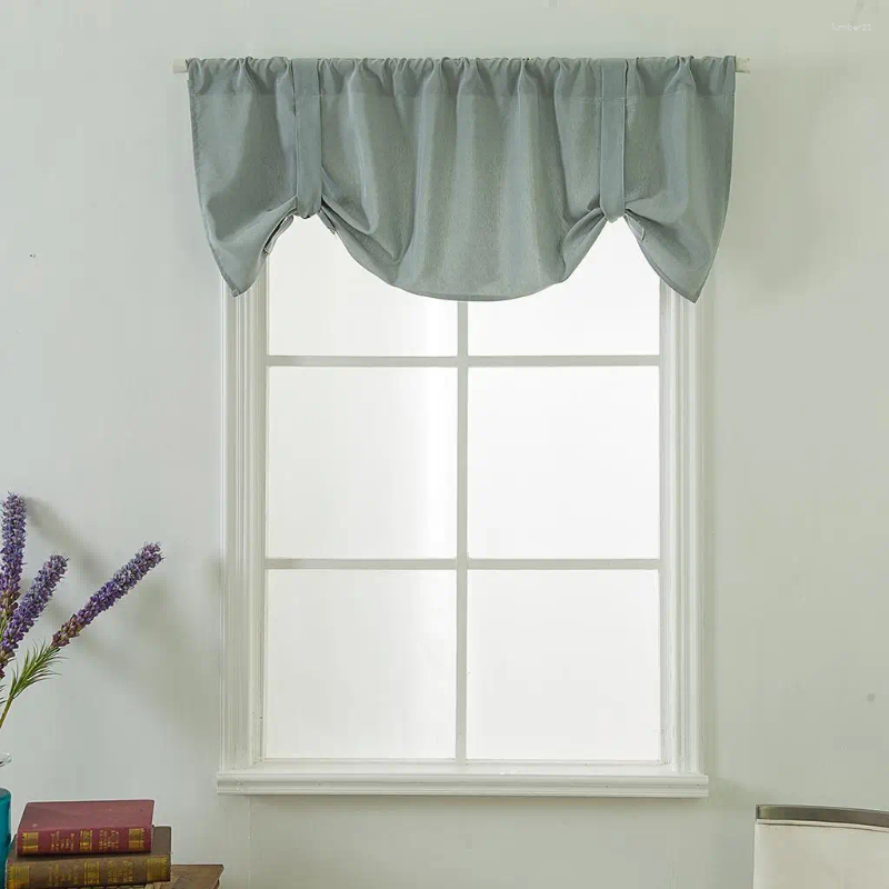 Curtain 1 Panel Solid Height Adjustable Valance Tier For Small Window