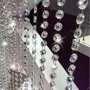 Gordijn 1 rol 14 mm kristal plastic kralen slinger diamant DIY string bruiloft decoratie kerst hangend hangend