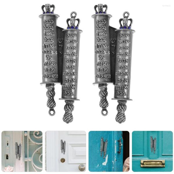 Cortina 1 Juego de Metal Mezuzah Judaica puerta Mezuza placa religiosa con desplazamiento