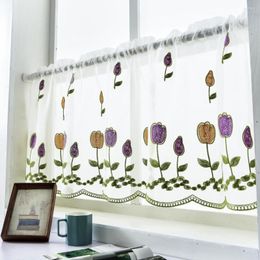 Gordijn 1 vel venster pure geperforeerde delicate polyester prachtige geborduurde voile huishoudelijke benodigdheden