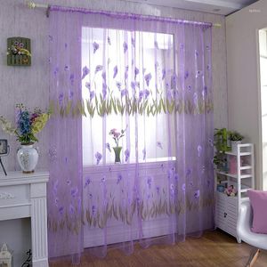 Gordijn 100 cm x 270 cm deur drape paneel kamer divider sjaal slip pure voile raam decor 3 kleuren