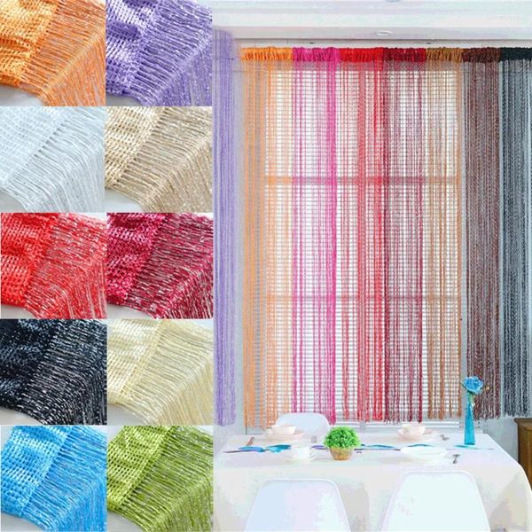 Cortina 100cmx200cm cortinas de l￭nea multicolor puertas ventana de ciego de ciego divisor de sala de cenguas decorativas