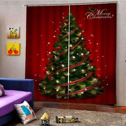 Rideau 100x140cm Curtains de Noël Set Children Salle Window Afferproof 2panels Ridages