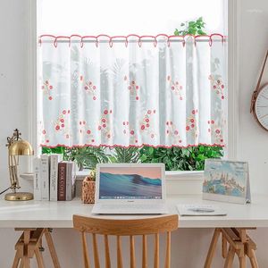 Gordijn 100x60 cm tule korte gordijnen voor keukenkast deur slaapkamer koffiebloempatroon zomer thuis raam decor