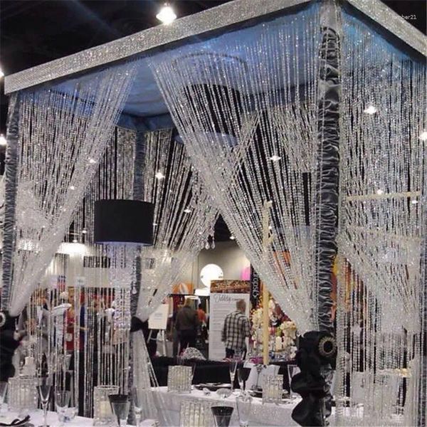 Rideau de perles suspendues transparentes de 10M, chaîne octogonale, perles de cristal acrylique, porte de fenêtre, fête de mariage, arrière-plan de Passage, décor DIY